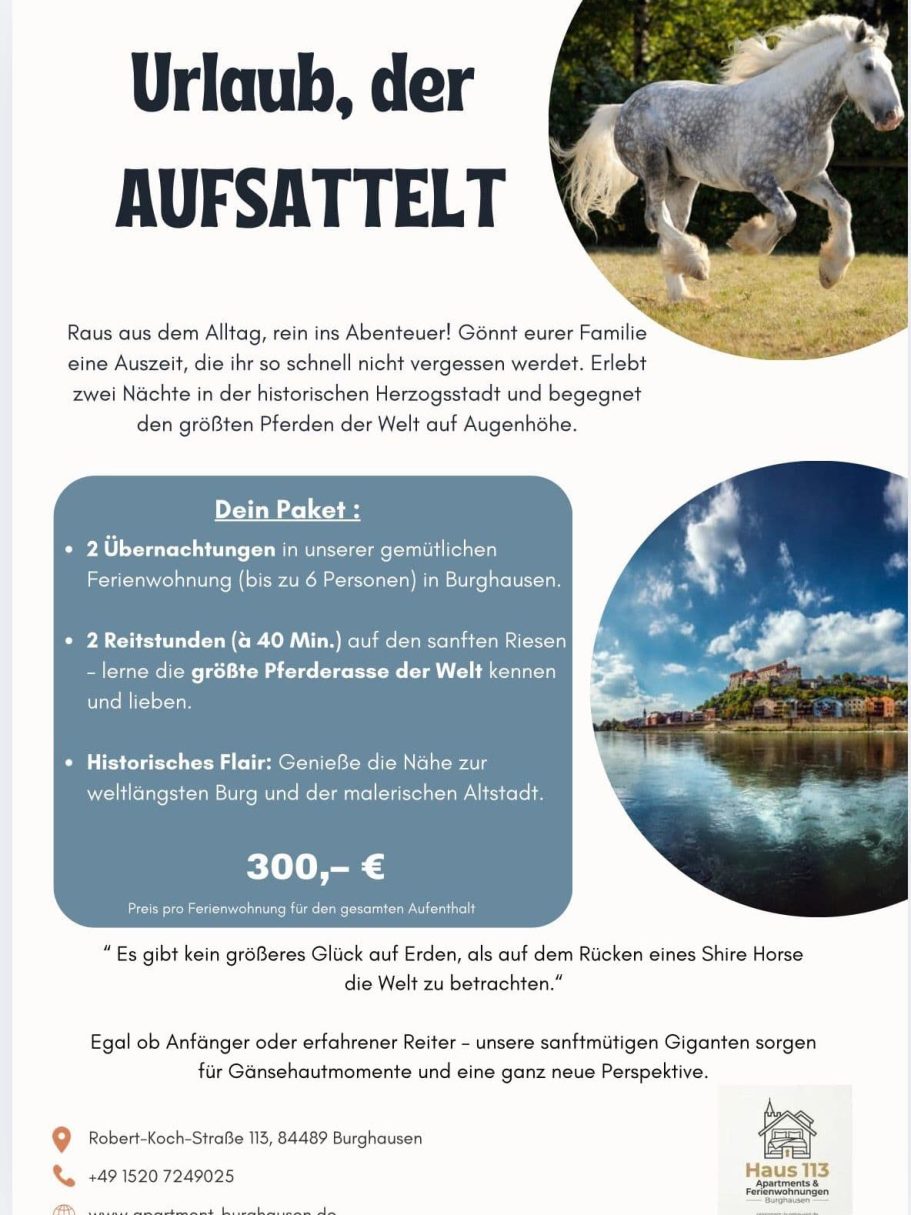 Ferienwohnung Burgzauber Burgjuwel Pauschalangebot Reiten